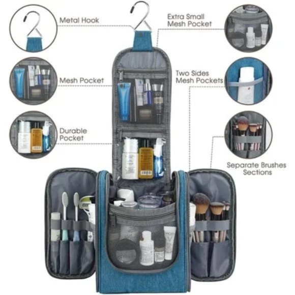 Hanging Travel Toiletry Bag Cosmetic Make up Organizer for Women and Men - Picture 6 of 7